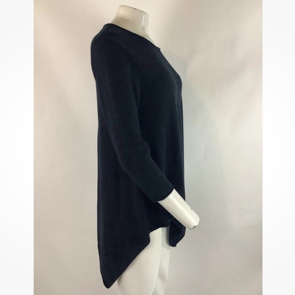Neiman Marcus Cashmere Collection Sz L 100% Cashmere Asymmetric Hem Sweater - Picture 2 of 5